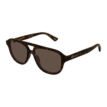 Alexander McQueen Occhiali da Sole AM0573S 002 Marrone/Marrone Unisex 2
