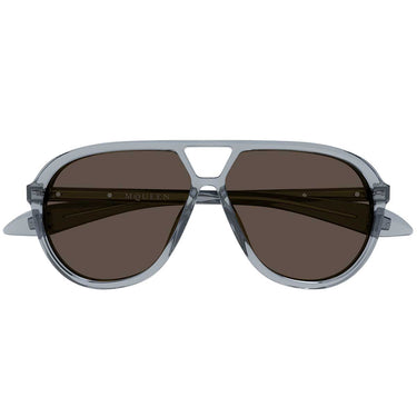Alexander McQueen Occhiali da Sole AM0586S 004 Grigio/Marrone Unisex