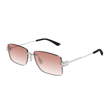Bottega Veneta Occhiali da Sole BV1126S 007 Argento/Rosso Uomo 2