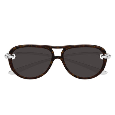 Bottega Veneta Sunglasses BV1418S 002 Silver/Brown Women