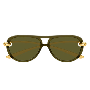 Bottega Veneta Okulary Przeciwsłoneczne BV1418S 003 Złoto/Zielony Damskie