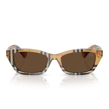 Burberry Occhiali da Sole BE4488 416373 Sabbia Scacchi Marrone Scuro Donna