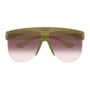 Chloé Occhiali da Sole CH0416S 005 Khaki Trasparente Borgogna Sfumato Donna