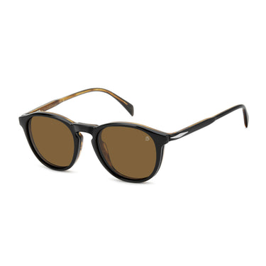 David Beckham Occhiali da Vista DB 1018 C 05KSP Nero Marrone Trasparente con Clip Polarizzata Uomo 3