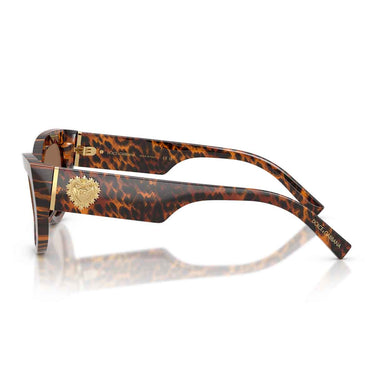 Dolce & Gabbana Occhiali da Sole DG4536 347073 x Devotion Leo Trasparente/Marrone Scuro Donna 3