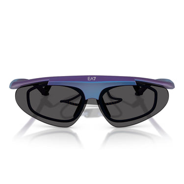 Emporio Armani Occhiali da Sole Q74010 629187 x Milano Cortina 2026 Blu Iridescente/Grigio Scuro Uomo