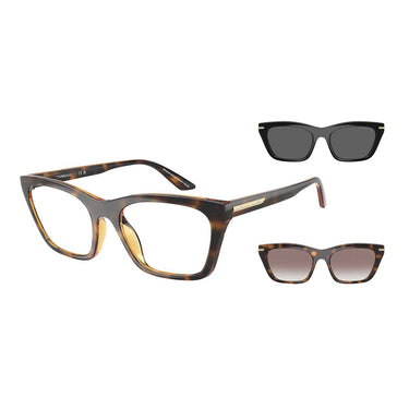 Emporio Armani Occhiali da Vista EA4274BU 50261W Marrone Lucido/Trasparente con 2 Clip Donna 1