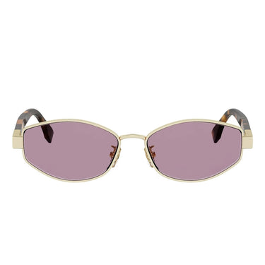 Fendi Tube Marrone Geometrica Occhiali da Sole