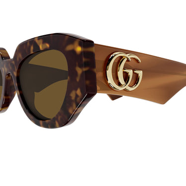 Gucci Occhiali da Sole GG1421S 009 Marrone Marrone Unisex 3