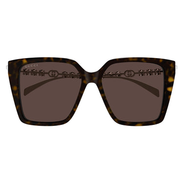 Gucci Sunglasses GG1967S 003 Silver Brown Women
