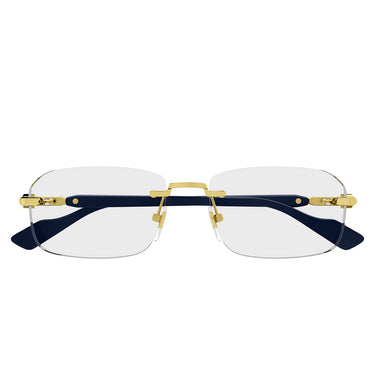 Gucci GG1221O 004 Gold Blue/Transparent Men's Prescription Glasses