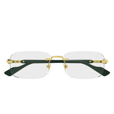 Gucci GG1221O 005 Gold Green/Transparent Men's Prescription Glasses