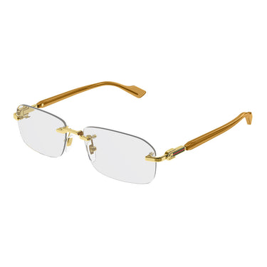 Gucci GG1221O 006 Yellow Gold/Transparent Men's Prescription Glasses 2