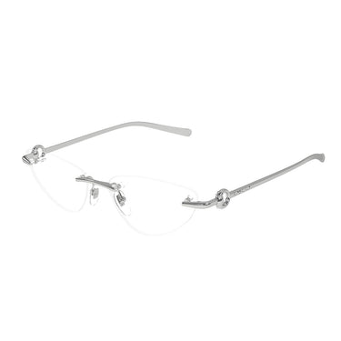Gucci Eyeglasses GG1702O 001 Silver/Clear Women