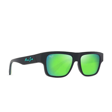 Maui Jim Occhiali da Sole KOKUA GM638-02 Nero/Verde Specchiato Unisex Polarizzati