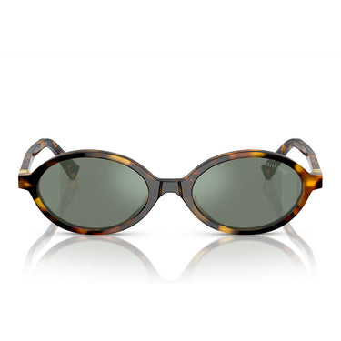 Miu Miu Sonnenbrille MU04ZS VAU04M Braun Honig/Grün Spiegel Silber Damen