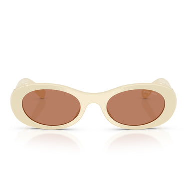 Miu Miu Occhiali da Sole MU06ZS 21D90Q Bianco Latte Marrone Donna