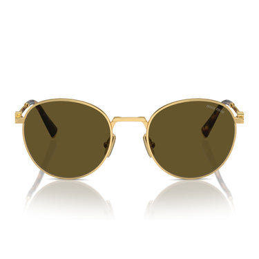 Miu Miu Occhiali da Sole MU55ZS 5AK09Z Oro-Marrone Scuro Donna