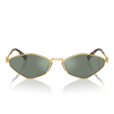 Miu Miu Sunglasses MU56ZS 5AK04M Gold/Green Silver Mirror Women
