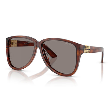 Miu Miu Occhiali da Sole MUA08S 26E80Q Tabacco Striato/Grigio Scuro Donna 2