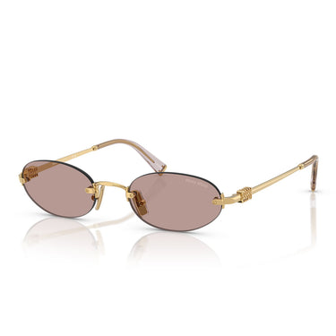 Miu Miu Occhiali da Sole MUA54S 5AK20I Oro Viola Chiaro Marrone Donna 1