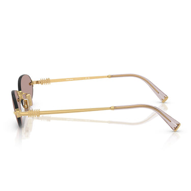 Miu Miu Occhiali da Sole MUA54S 5AK20I Oro Viola Chiaro Marrone Donna 2