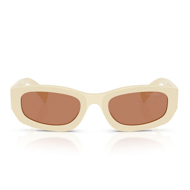 Miu Miu Sonnenbrille MUB04S 21D90Q Weiß Milch/Braun Damen
