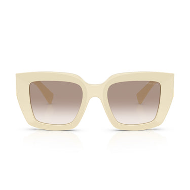 Miu Miu Sonnenbrille MUB05S 21D90L Weiß Milch Transparent Braun Verblasst Damen