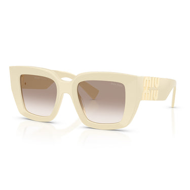 Miu Miu Sonnenbrille MUB05S 21D90L Weiß Milch Transparent Verblasst Braun Damen 2