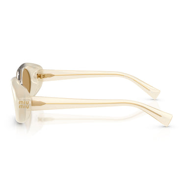 Miu Miu Occhiali da Sole MUB09S 21R10Y Latte Opalino Marrone Donna 3