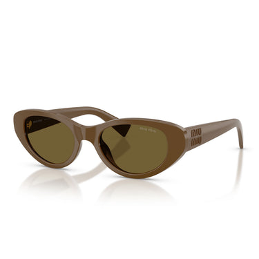Miu Miu Occhiali da Sole MUC03SU 23R09Z Verde Militare Marrone Scuro Donna 2