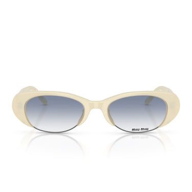 Miu Miu Occhiali da Sole MUC05SU 22Q80O Bianco Opalino Trasparente Sfumato Azzurro Donna