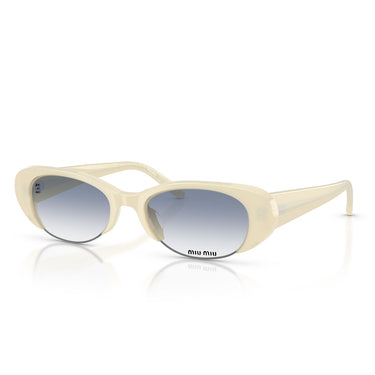 Miu Miu Occhiali da Sole MUC05SU 22Q80O Bianco Opalino Trasparente Sfumato Azzurro Donna 2