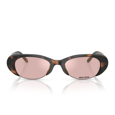 Miu Miu Occhiali da Sole MUC05SU 23A91C Marrone Malva Rosa Specchiato Oro Donna