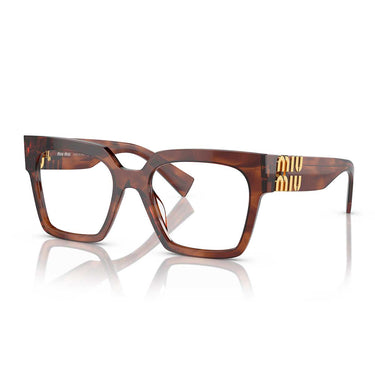 Miu Miu Occhiali da Vista MU04UV 11Q1O1 Tabacco Striato/Trasparente Donna 1