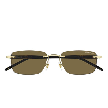 Montblanc Occhiali da Sole MB0344S 013 Oro Nero/Marrone Uomo