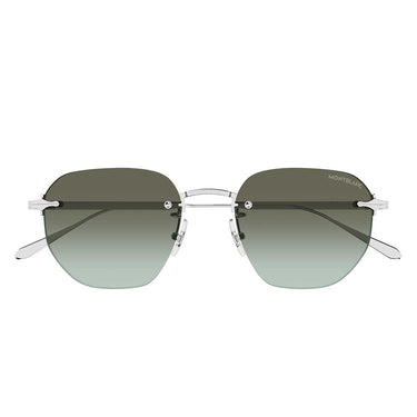 Montblanc Occhiali da Sole MB0405S 007 Argento/Verde Uomo