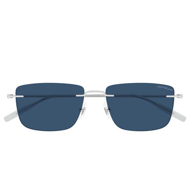 Montblanc Occhiali da Sole MB0429S 004 Argento/Blu Uomo