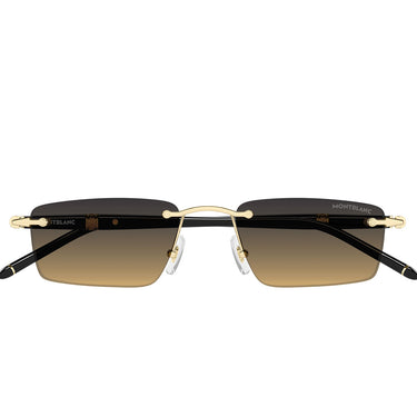 Montblanc Occhiali da Sole MB0484S 002 Oro Nero Marrone Uomo