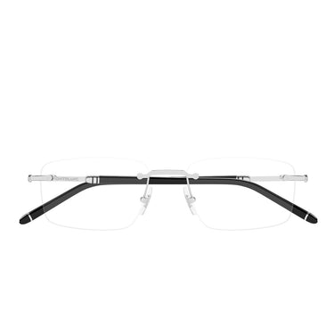 Montblanc Occhiali da Vista MB0480O 002 Argento Nero Trasparente Uomo