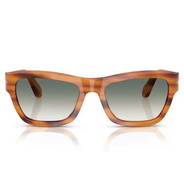 Persol Sunglasses PO0091S 960/3A Striated Brown/Smoky Green Unisex