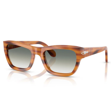 Persol Sunglasses PO0091S 960/3A Brown Striped/Green Gradient Unisex 2