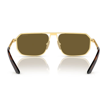 Prada Occhiali da Sole PRA53S 1BK01T Oro Opaco Marrone Scuro Uomo 4