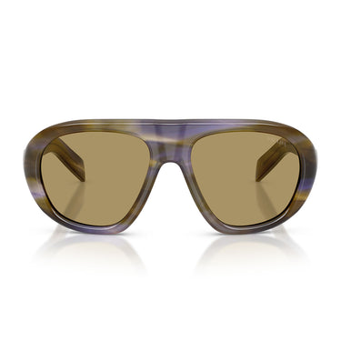 Prada Sonnenbrille PRC05S 23G70G Gestreift Laguna Verde Oliva Damen