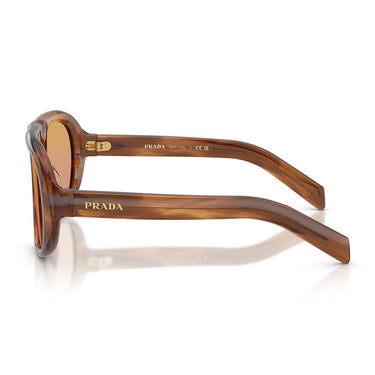 Prada Occhiali da Sole PRC05S 25O04N Marrone Striato/Marrone Sfumato Arancione Donna