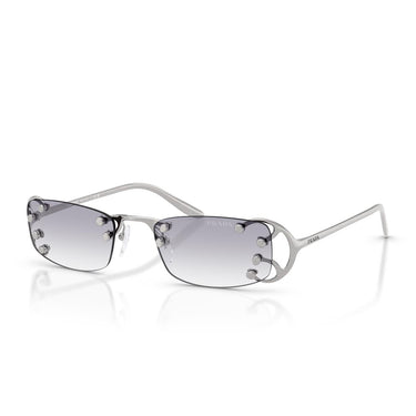 Prada Occhiali da Sole PRC57S 28H40V Argento/Trasparente Sfumato Grigio Donna 1