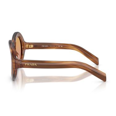 Prada Occhiali da Sole PRD08SU 25O04N Marrone Striato/Marrone Sfumato Arancione Donna