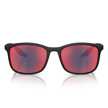 Prada Sonnenbrille PSA08S 1BO08F Linea Rossa Schwarz/Grau Verspiegelt Unisex