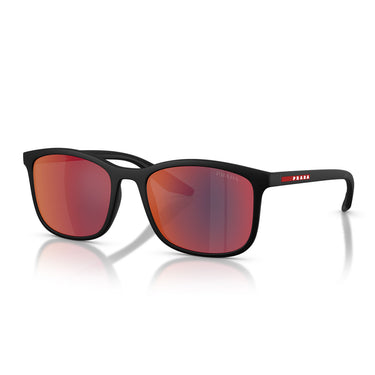 Prada Sonnenbrille PSA08S 1BO08F Linea Rossa Schwarz/Grau Verspiegelt Unisex 2