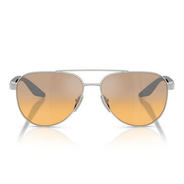 Prada Occhiali da Sole PSA52S 1BC40Z Linea Rossa Argento Grigio Sfumato Arancione Unisex